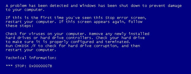 [修理] Windows STOP:0x0000007B エラー