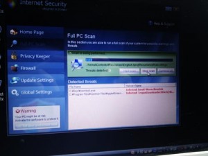 偽セキュリティソフト　Internet Security 駆除作業
